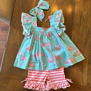 Eleanor Rose Flamingo top with matching bottoms